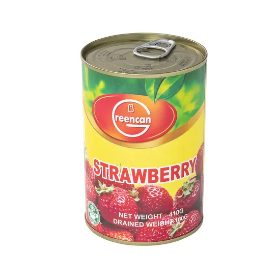 Canned Fruit Canned Strawberry in Light Syrup Glass Jar Package E120/E124/E129
